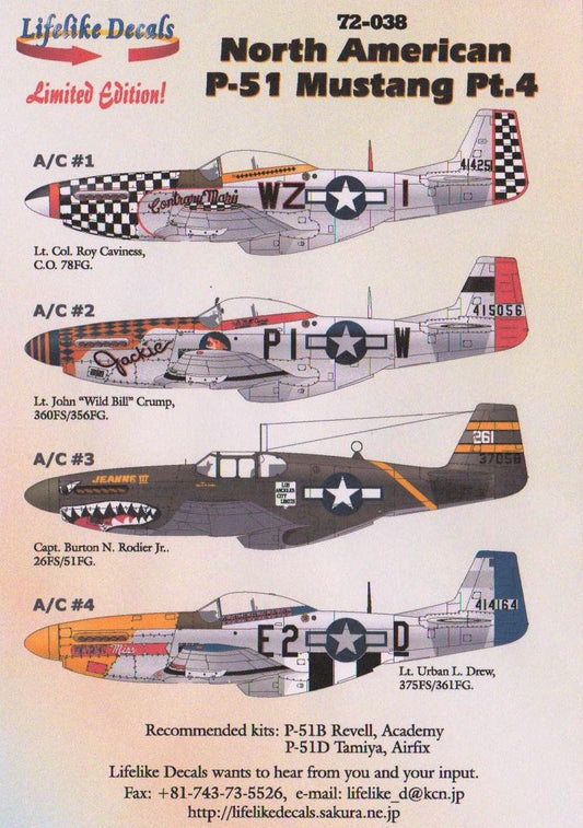 Lifelike LL72038 P-51B/D Mustang Pt 4 Detroit Miss/Jackie 1:72
