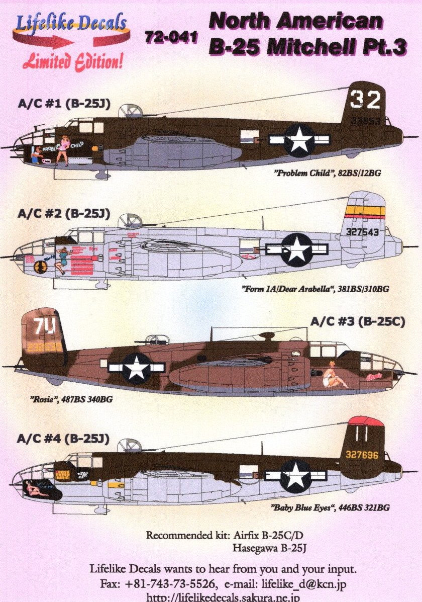 Lifelike LL72041 B-25C/D Mitchell Pt 3 Problem Child 1:72