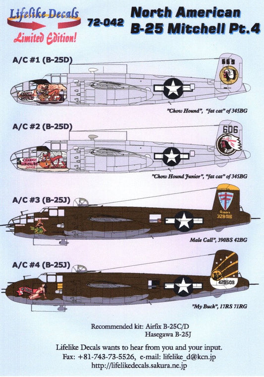 Lifelike LL72042 B-25C/D Mitchell Pt 4 Chow Hound 1:72