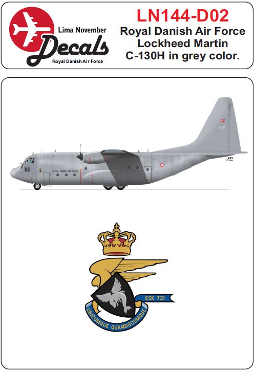 Lima November LN144-D02 Danish C-130H Hercules Grey Scheme 1:144