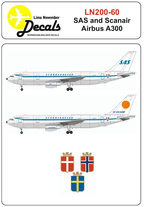 Lima November LN200-60 1:200 SAS Airbus A300 in the first colour scheme .