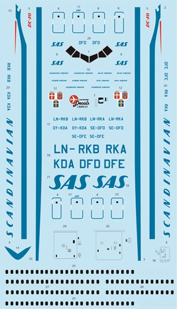 Lima November LN200-61 1:200 SAS Douglas DC-10 in the first colour scheme