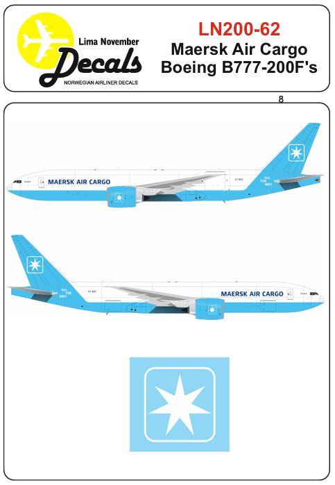 Lima November LN200-62 1:200 Maersk Air Cargo Boeing 777-200F