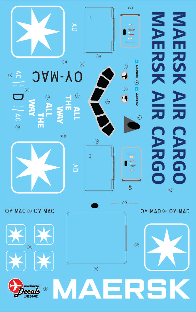 Lima November LN200-62 1:200 Maersk Air Cargo Boeing 777-200F