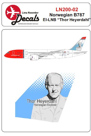 Lima November LN200-02 1:200 Norwegian Boeing 787 EI-LNB 'Thor Heyerdahl'