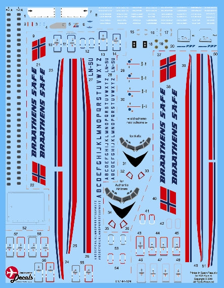 Lima November LN200-04 Braathens SAFE Boeing 737-200 Decals 1:200
