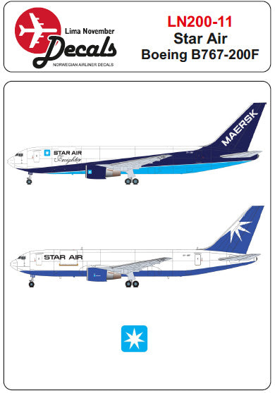 Lima November LN200-11 1:200 Star Air Boeing 767-200F old and new scheme.