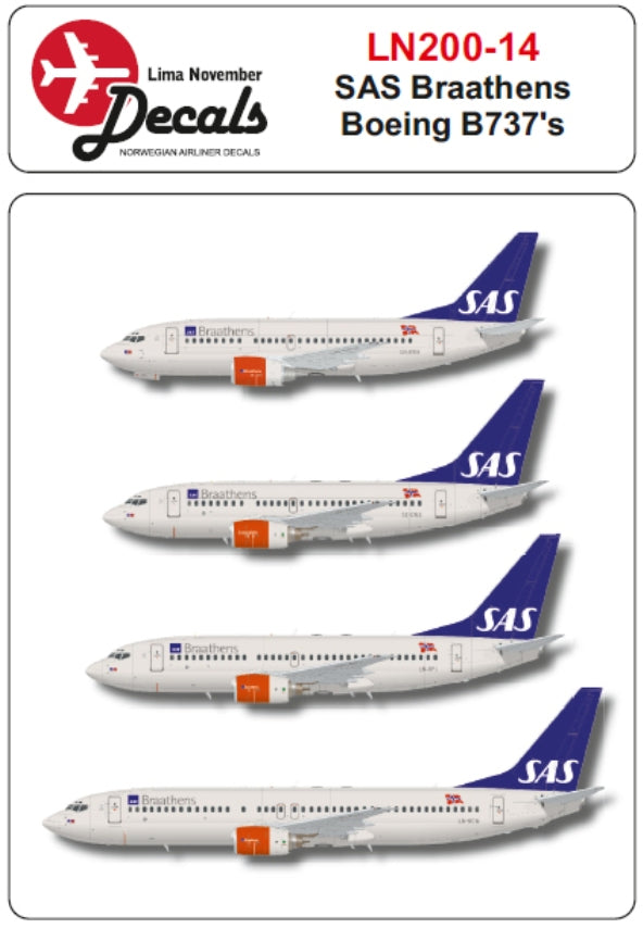 Lima November LN200-14 1:200 SAS Braathens Boeing 737's