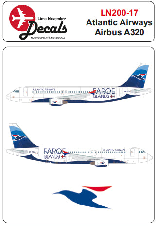 Lima November LN200-17 1:200 Atlantic Airways Airbus A320 for the Hasegawa kit.