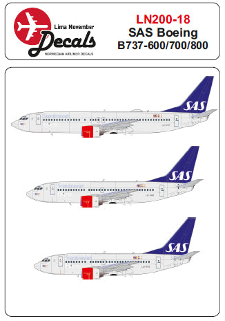 Lima November LN200-18 1:200 SAS Boeing 737-600/737-700/737-800