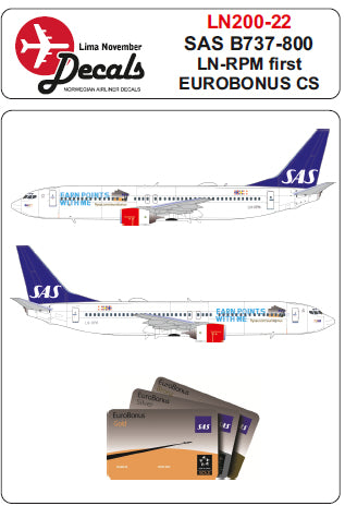 Lima November LN200-22 1:200 SAS 737-800 LN-RPM first Eurobonus colour scheme