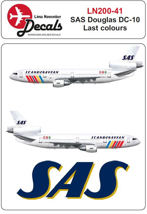 Lima November LN200-41 1:200 SAS Douglas DC-10 rainbow colour scheme