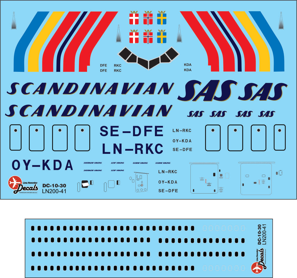 Lima November LN200-41 1:200 SAS Douglas DC-10 rainbow colour scheme