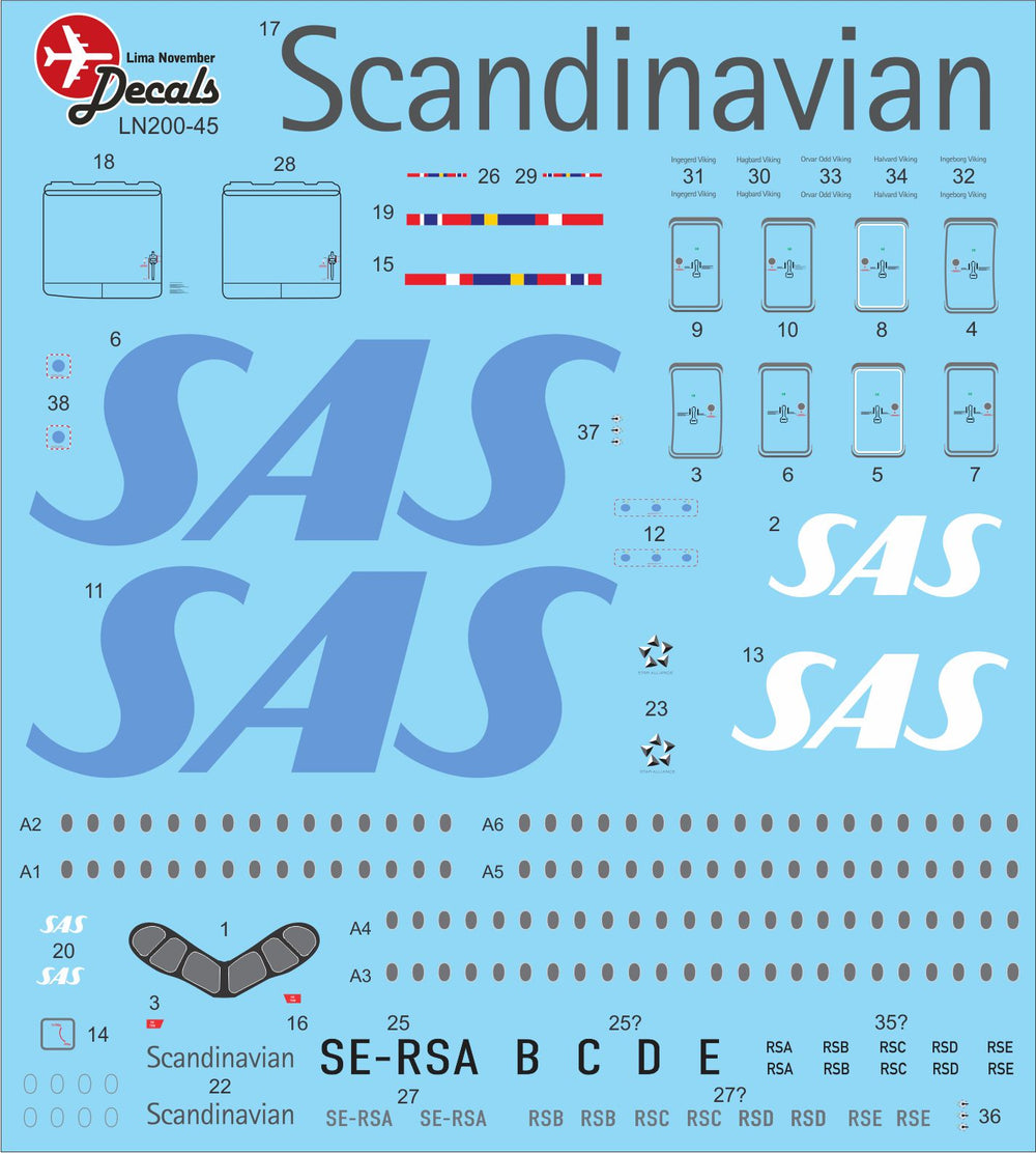 Lima November LN200-45 1:200 SAS Airbus A350