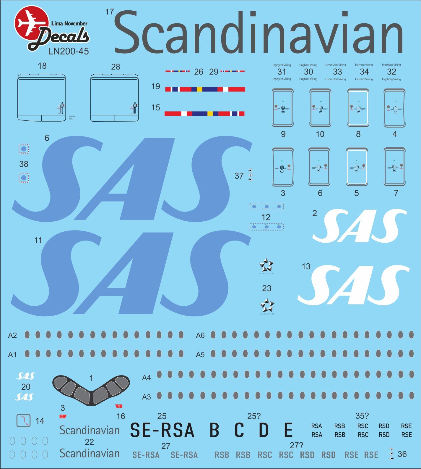 Lima November LN200-45 1:200 SAS Airbus A350