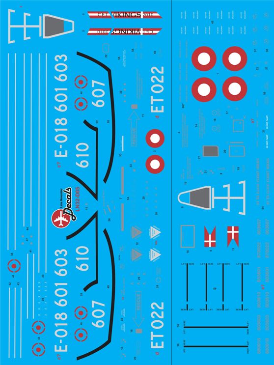 Lima November LN32-D05 Danish F-16 2002-2021 Scheme Decals 1:32