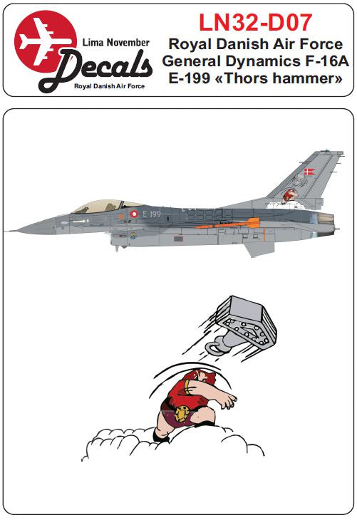 Lima November LN32-D07 Danish F-16A Thors Hammer Decals 1:32