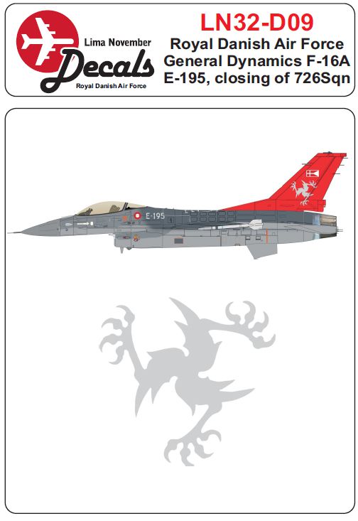 Lima November LN32-D09 Danish F-16A Closing of 726 Sqn 1:32