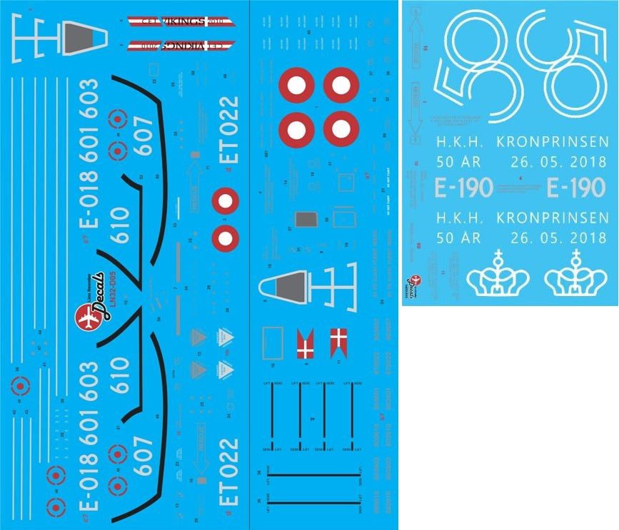 Lima November LN32-D10 Danish F-16A E-190 H.K.H Decals 1:32