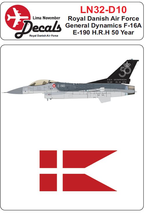 Lima November LN32-D10 Danish F-16A E-190 H.K.H Decals 1:32