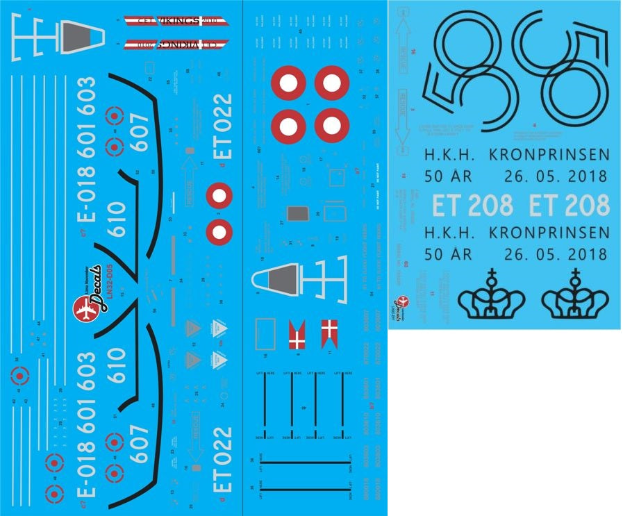 Lima November LN32-D11 Danish F-16B ET208 H.K.H Decals 1:32