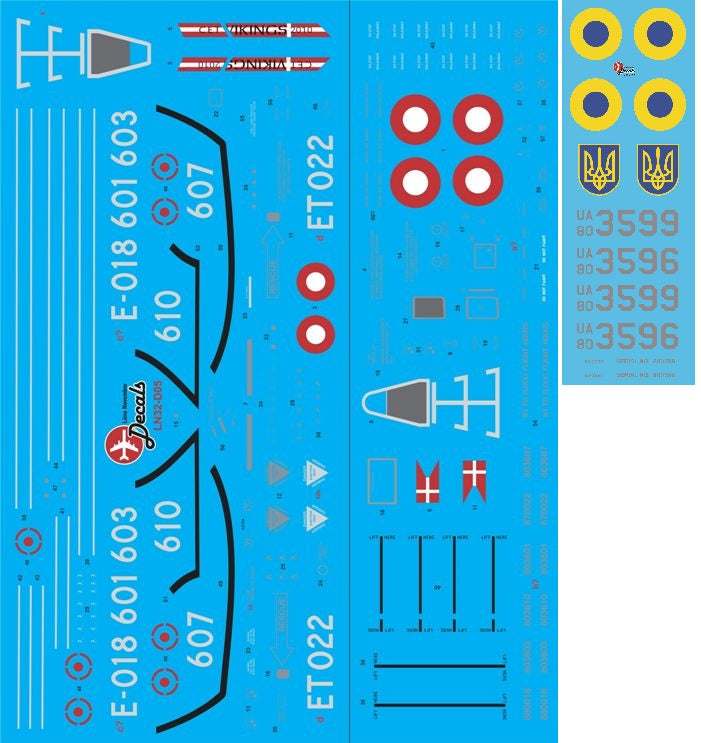 Lima November LN32-D17 Ukrainian F-16A in Danish Colors 1:32