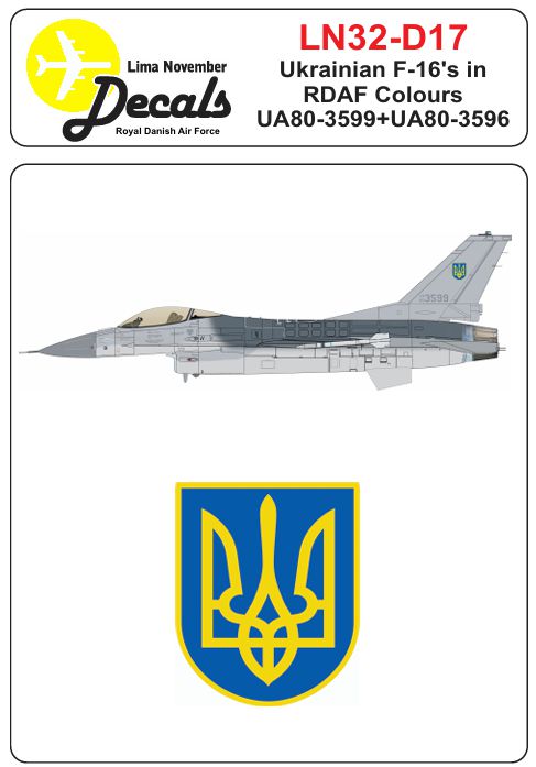 Lima November LN32-D17 Ukrainian F-16A in Danish Colors 1:32