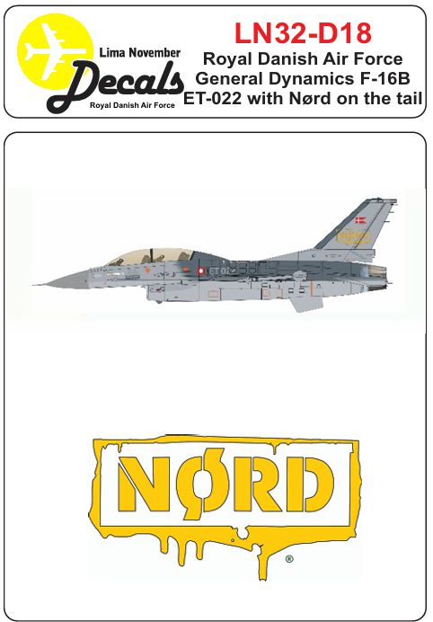 Lima November LN32-D18 1:32 RDAF F-16B with Nrd