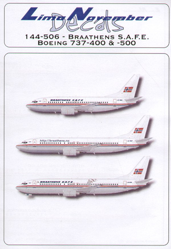 Lima November LN44506 1:144 Boeing 737-400 and 500 BRAATHENS S.A.F.E