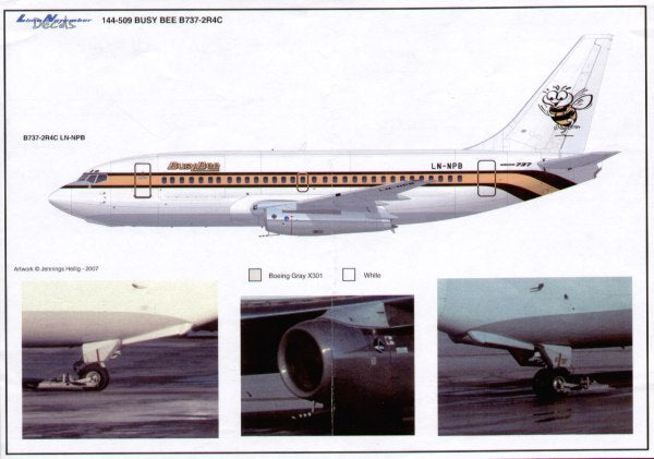 Lima November LN44509 Boeing 737-2R4C Busy Bee Airline 1:144