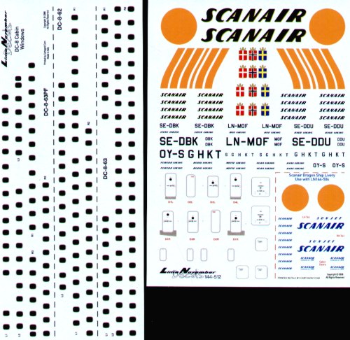 Lima November LN44512 1:144 Douglas DC-8-62/63 SCANAIR Old and New schemes