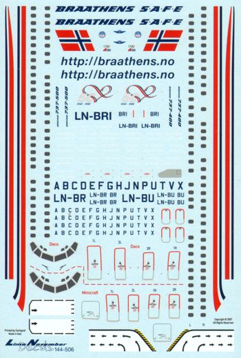 Lima November LN44523 Braathens 737-400 Vi Flyr Drillos 1:144
