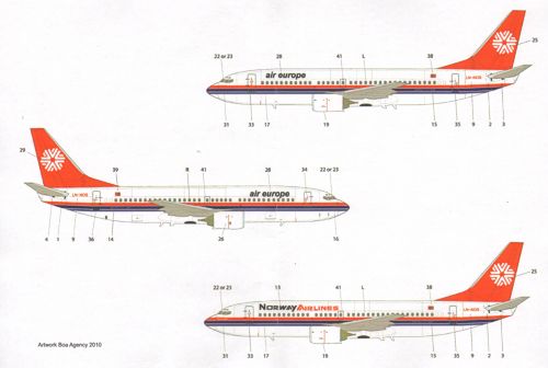 Lima November LN44527 1:144 Boeing 737-300 NORWAY AIRLINES