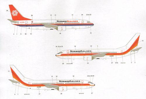 Lima November LN44527 1:144 Boeing 737-300 NORWAY AIRLINES