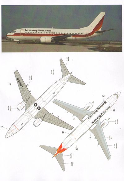 Lima November LN44527 1:144 Boeing 737-300 NORWAY AIRLINES
