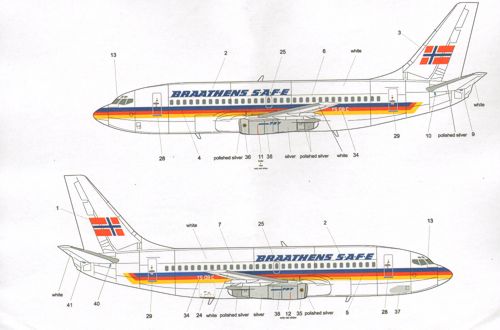 Lima November LN44528 Braathens 737-200 VASP/TACA Cheatline 1:144