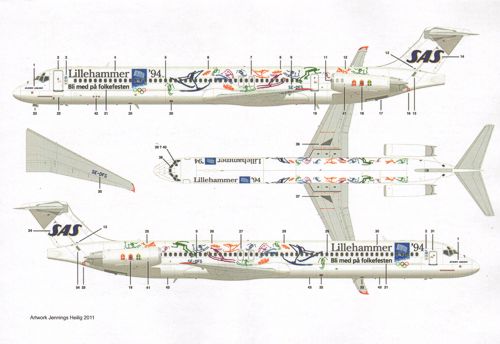 Lima November LN44529 SAS MD-82 1994 Winter Olympics 1:144