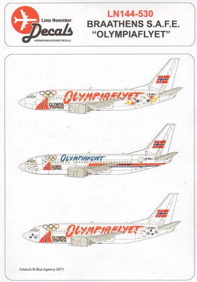 Lima November LN44530 Braathens 737-500 Olympiaflyet 1:144