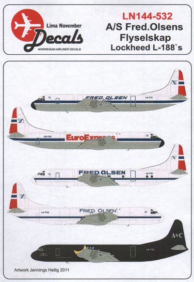 Lima November LN44532 1:144 Lockheed L-188 Electra Fred Olsen; EuroExpress;