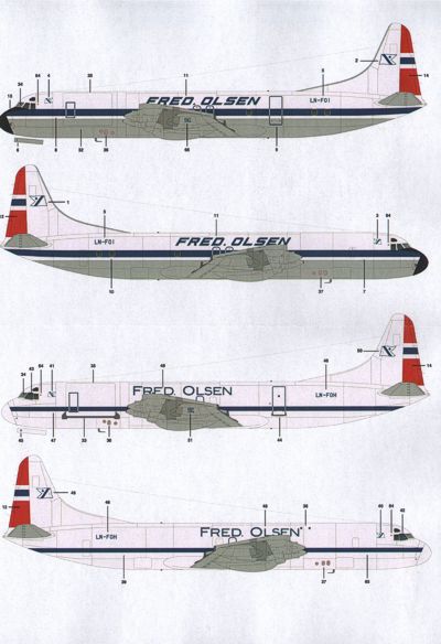 Lima November LN44532 1:144 Lockheed L-188 Electra Fred Olsen; EuroExpress;