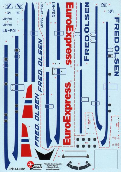 Lima November LN44532 1:144 Lockheed L-188 Electra Fred Olsen; EuroExpress;