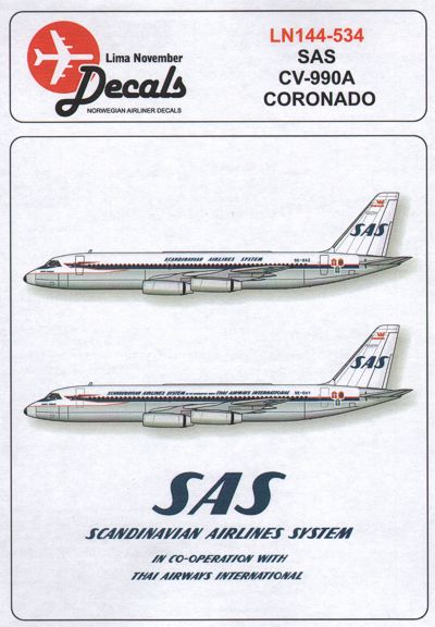 Lima November LN44534 1:144 Convair CV-990A SAS/Scandinavian Air Services