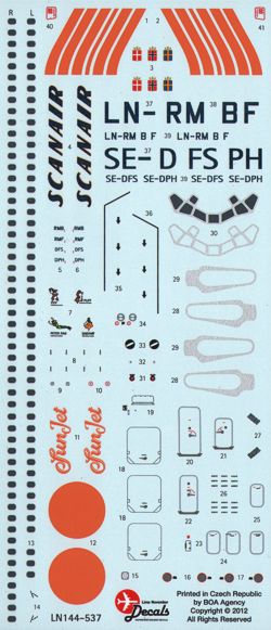 Lima November LN44537 MD-80 Scanair Sun Jet Decals 1:144