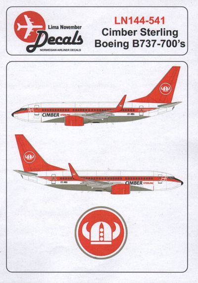 Lima November LN44541 1:144 Boeing 737-700 CIMBER STERLING OYMRG/U/S