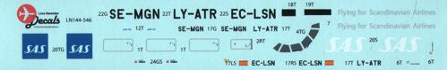 Lima November LN44546 ATR-72 SAS & Azul of Brazil Decals 1:144