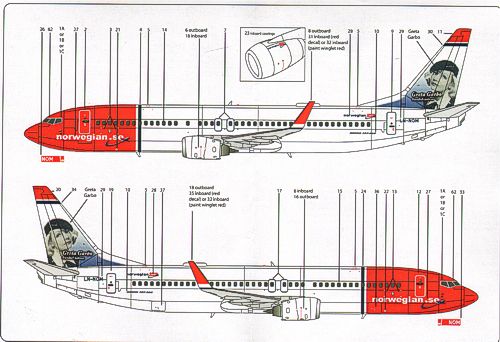 Lima November LN44548 1:144 NORWEGIAN Boeing 737-800 LN-NOM 'GRETA GARBO'