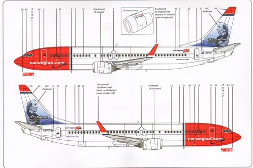 Lima November LN44549 1:144 NORWEGIAN Boeing 737-800 LN-DYD 'H.C.ANDERSEN'