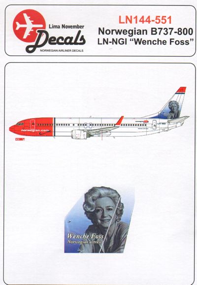 Lima November LN44551 1:144 NORWEGIAN Boeing 737-800 LN-NGI 'WENCHE FOSS'
