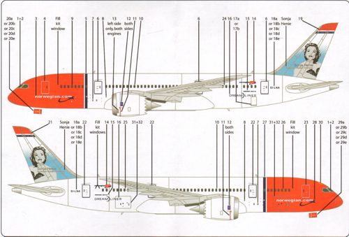 Lima November LN44552 1:144 NORWEGIAN Boeing 787 EI-LNA 'SONJA HENIE'