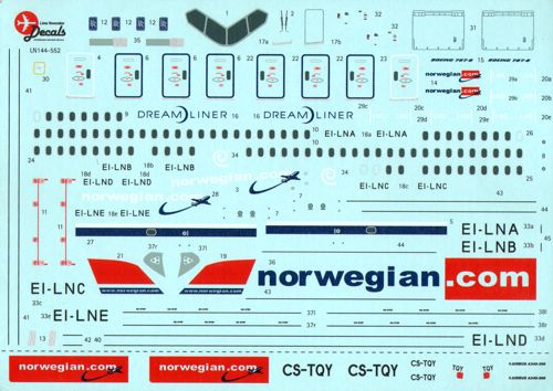 Lima November LN44552 1:144 NORWEGIAN Boeing 787 EI-LNA 'SONJA HENIE'